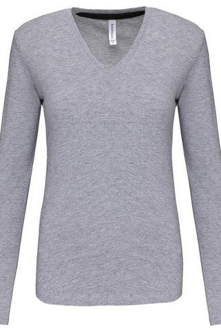 Kariban K382 - DAMES T-SHIRT MET V-HALS EN LANGE MOUWEN