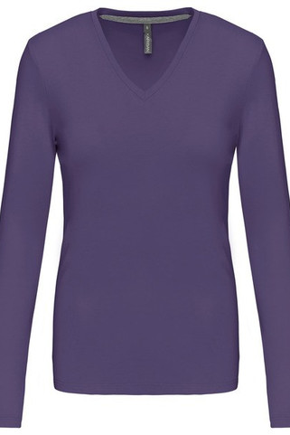 Kariban K382 - T-SHIRT COL V MANCHES LONGUES FEMME