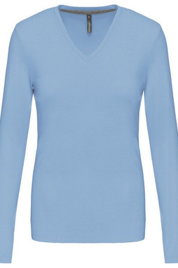 Kariban K382 - T-SHIRT DONNA MANICHE LUNGHE SCOLLO A V