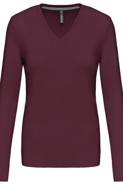 Kariban K382 - T-SHIRT COL V MANCHES LONGUES FEMME
