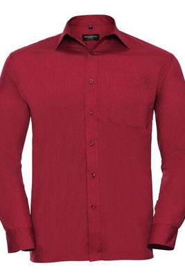Russell Collection RU934M - Men's Long Sleeve Polycotton Easy Care Poplin Shirt