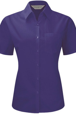 Russell Collection RU935F - LADIES' SHORT SLEEVE POLYCOTTON EASY CARE POPLIN SHIRT