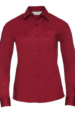 Russell Collection RU934F - Ladies Long Sleeve Polycotton Easy Care Poplin Shirt