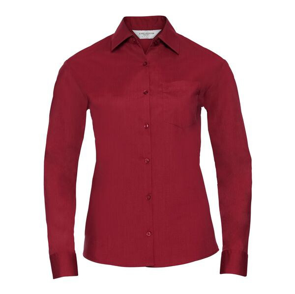 Russell Collection RU934F - Ladies' Long Sleeve Polycotton Easy Care Poplin Shirt