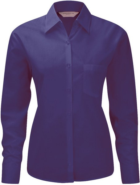 Russell Collection RU934F - Ladies' Long Sleeve Polycotton Easy Care Poplin Shirt