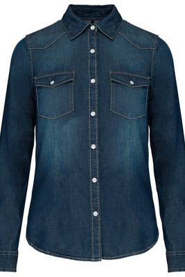 Kariban K518 - LADIES' LONG SLEEVE DENIM SHIRT