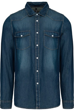 Kariban K519 - HEREN DENIM OVERHEMD LANGE MOUWEN