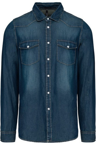Kariban K519 - HERREN LANGARM DENIM HEMD
