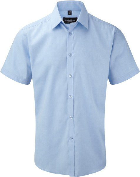 Russell Collection RU963M - Mens' Short Sleeve Herringbone Shirt