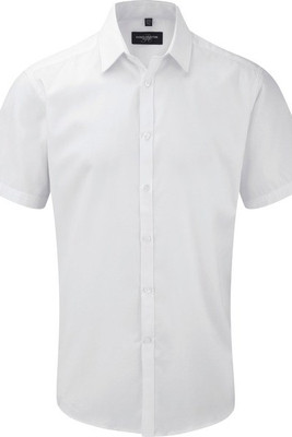 Russell Collection RU963M - Overhemd Met Visgraat-Motief Met Korte Mouw