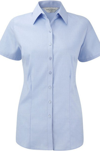 Russell Collection RU963F - Ladies Short Sleeve Herringbone Shirt