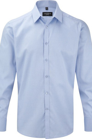 Russell Collection RU962M - Mens Long Sleeve Herringbone Shirt
