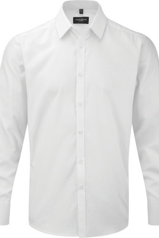 Russell Collection RU962M - Mens Long Sleeve Herringbone Shirt