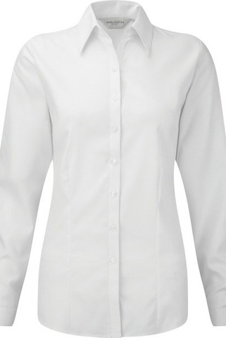 Russell Collection RU962F - LADIES LONG SLEEVE HERRINGBONE SHIRT