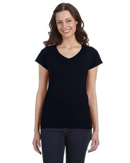 Gildan G64VL - T-shirt Femme Col V Doux et Ajusté en Coton