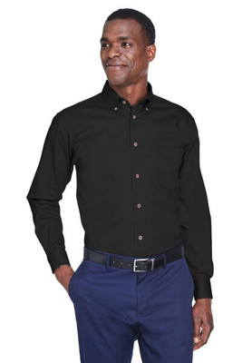 Harriton M500 - Men's Easy Blend Long-Sleeve Twill Shirt with Stain-Release