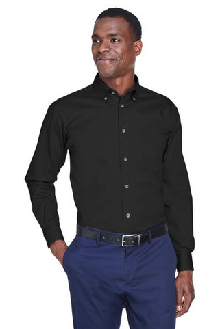 Harriton M500 - Mens Easy Blend Long-Sleeve Twill Shirt with Stain-Release