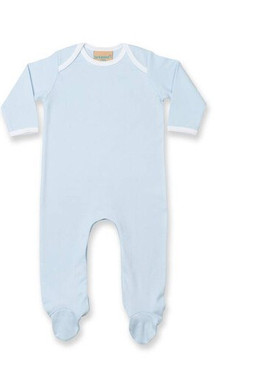 Larkwood LW053 - Cozy Cotton Contrast Baby Sleepsuit