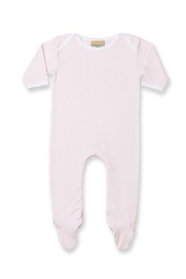 Larkwood LW053 - Cozy Cotton Contrast Baby Sleepsuit