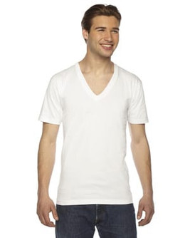 American Apparel 2456 - Unisex Fine Jersey Short-Sleeve V-Neck