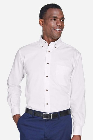 Harriton M500T - Mens Tall Easy Blend Long-Sleeve Twill