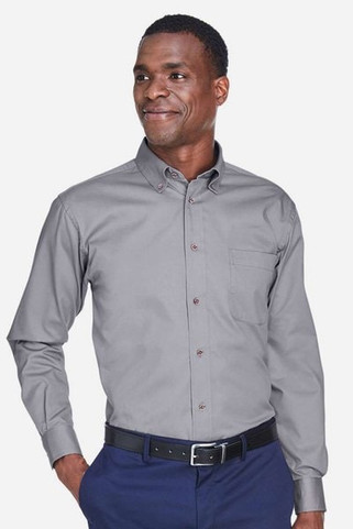 Harriton M500T - Mens Tall Easy Blend Long-Sleeve Twill