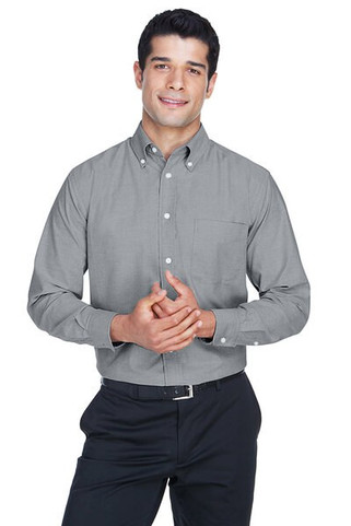 Harriton M600 - Mens Long-Sleeve Oxford with Stain-Release