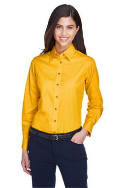 Harriton M500W - Womens Stain-Release Twill Shirt with Wrinkle Resistance