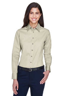 Harriton M500W - Womens Stain-Release Twill Shirt with Wrinkle Resistance