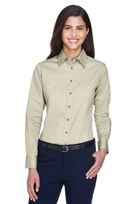 Harriton M500W - Women's Stain-Release Twill Shirt with Wrinkle Resistance