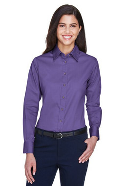 Harriton M500W - Womens Stain-Release Twill Shirt with Wrinkle Resistance