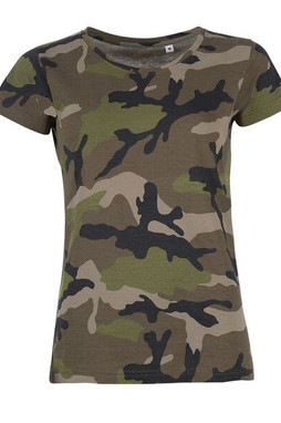 SOLS 01187 - Camo Women Round Collar T Shirt