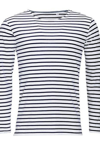 SOLS 01402 - MARINE MEN Long Sleeve Striped T Shirt