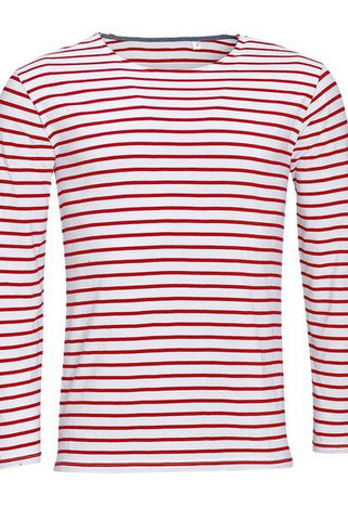 SOLS 01402 - MARINE MEN Long Sleeve Striped T Shirt