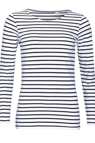 SOLS 01403 - MARINE WOMEN Long Sleeve Striped T Shirt