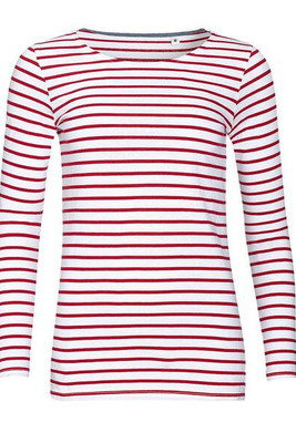 SOL'S 01403 - MARINE WOMEN Long Sleeve Striped T Shirt