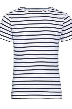 SOLS 01400 - MILES KIDS T Shirt às Riscas De Gola Redonda Para Criança