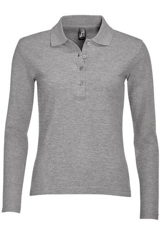 SOLS 11317 - PODIUM Dames Polo Lange Mouwen