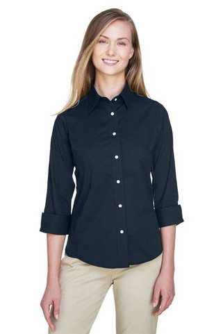Devon & Jones DP625W - Ladies Three-Quarter Sleeve Stretch Poplin Blouse
