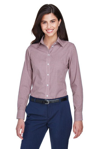 Devon & Jones D640W - Ladies Crown Collection Gingham Check