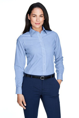 Devon & Jones D645W - Ladies Crown Collection Banker Stripe