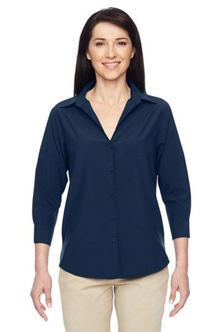 Harriton M610W - Ladies Paradise Three-Quarter Sleeve Performance Shirt