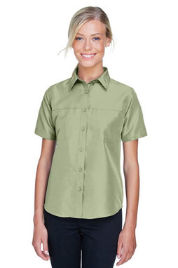 Harriton M580W - Chemise Performance Femme à Manches Courtes Key West