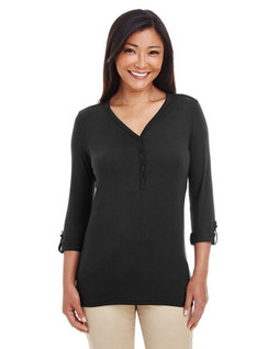 Devon & Jones DP186W - Haut Femme Élégant à Manches Convertibles