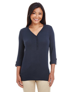 Devon & Jones DP186W - Haut Femme Élégant à Manches Convertibles