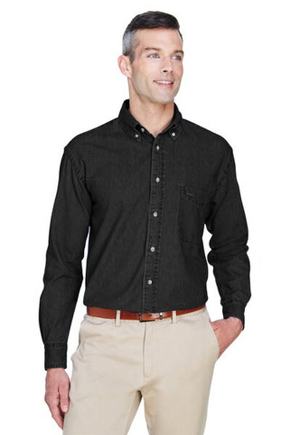 Harriton M550T - Mens Tall Long-Sleeve Denim Shirt