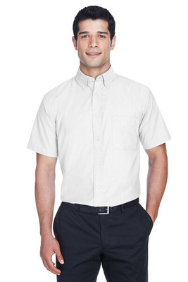 Harriton M600S - Men's Short-Sleeve Oxford with Stain-Release