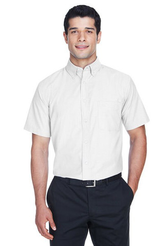 Harriton M600S - Mens Short-Sleeve Oxford with Stain-Release