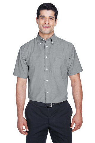 Harriton M600S - Mens Short-Sleeve Oxford with Stain-Release