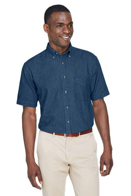 Harriton M550S - Men's 6.5 oz. Short-Sleeve Denim Shirt